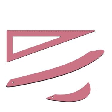 Imagem de Kit 3 Réguas Modelagem Mdf Madeira Patchwork Scrapbook Fenix