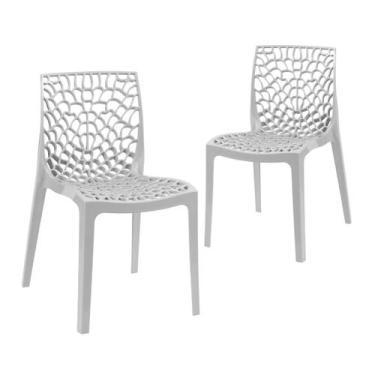 Imagem de Kit 2 Cadeiras Laráz Gruvyer Design Anatômico - Cinza claro - Laraz