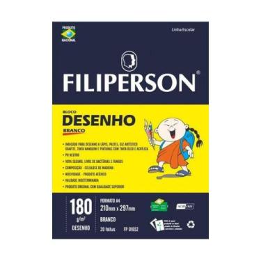 Imagem de Bloco Desenho A4 Filiperson 180g 20 Folhas