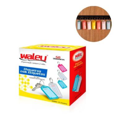 Imagem de Chaveiro Plástico com Etiqueta Waleu com 50 Unidades