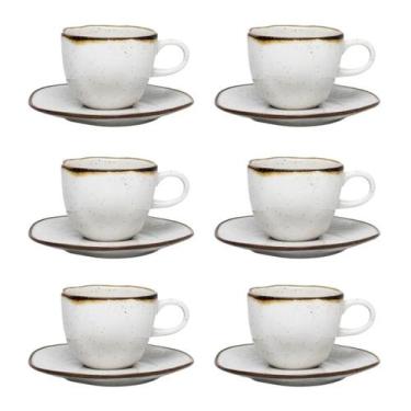 Imagem de Conjunto 06 Xícaras Grandes Com Pires 220 ml Ryo Maresia Oxford