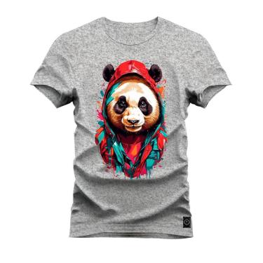 Imagem de Camiseta Plus Size Estampada Algodão Unissex La Panda Moleta-Unissex