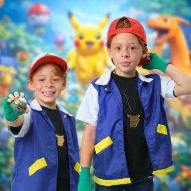 Imagem de Fantasia Ash Pokémon Infantil Completa com Acessórios Tamanho:12 - Qui