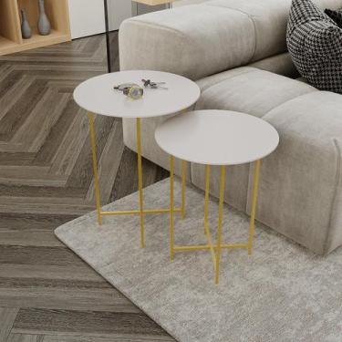 Imagem de Conjunto Mesa Lateral de Canto Rome 57cm X 45cm X 45cm - Previlege