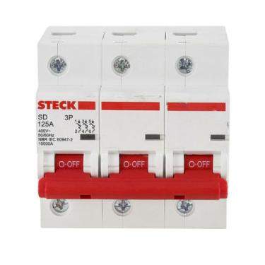 Imagem de Disjuntor Tripolar 125 Amperes Curva C 10kA Steck