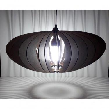 Imagem de Luminária Teto Tipo Pendente Em Mdf - Completa Cor: Marrom - LENOBRE