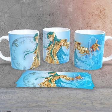 Imagem de Caneca de Porcelana Cavaleiros do Zodíaco Estampa 9 para Bebidas 325ML com Uso em Micro...