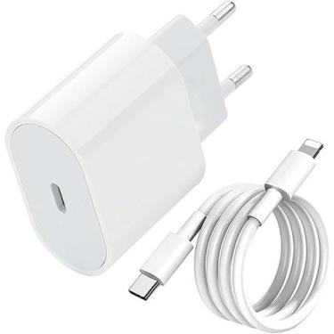 Imagem de Carregador Turbo Fonte 20w Usb-c+ Cabo Compatível com iPhone  11 12 13
