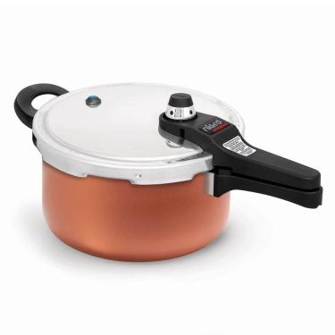 Imagem de Panela de Pressão Eterna Terracota 22 cm 4,5 L em Alumínio com Revestimento Interno Ant...