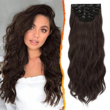 Imagem de Extensões de cabelo Clip in BARSDAR Dark Chocolate Brown 50cm