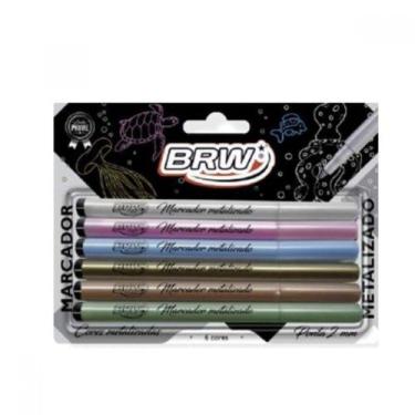 Imagem de Marcador Permanente Cores Metalizadas BRW 6 cores ES PM