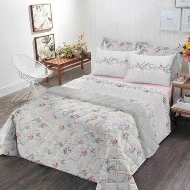 Imagem de Kit cobre leito solteiro Royal Dupla Face Santista - Vivian Rosa, Rosa