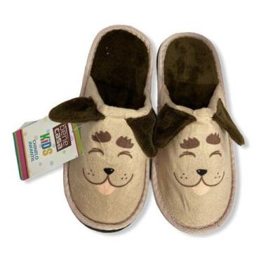 Imagem de Chinelo Pantufa Luxo De Quarto P/ Criança Menino Infantil - Bene, Bege