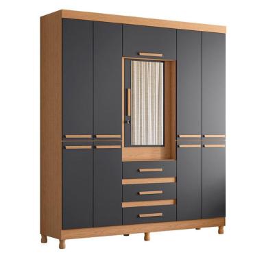 Imagem de Guarda Roupa Casal New Fusion Casal 10 Portas Freijó Titanium - Móveis Albatroz