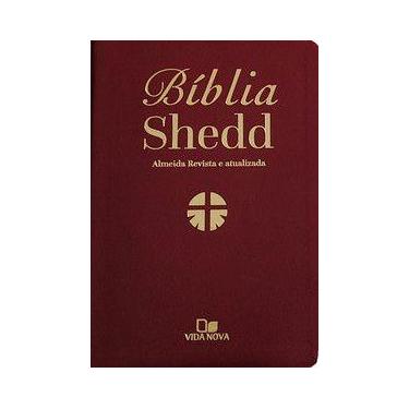 Imagem de Bíblia shedd - couro bonded vinho - Edições Vida Nova