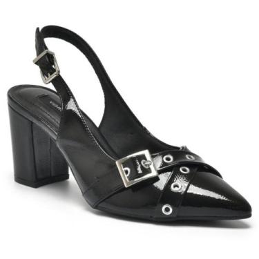 Imagem de Scarpin Feminino Slingback Verniz Preto Via Marte 028-023-01, 36