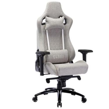 Imagem de Cadeira Gamer Resistente de Alto Conforto em Tecido com Base de Metal 