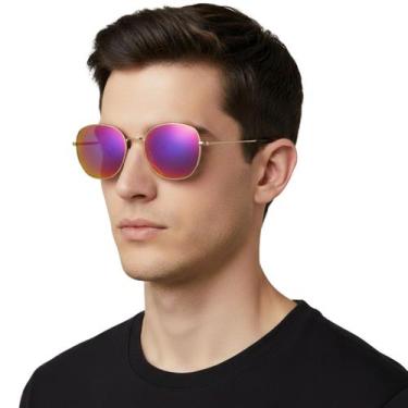 Imagem de Óculos De Sol Aviador Espelhado Clássico Masculino Moderno - EEA SEMI 