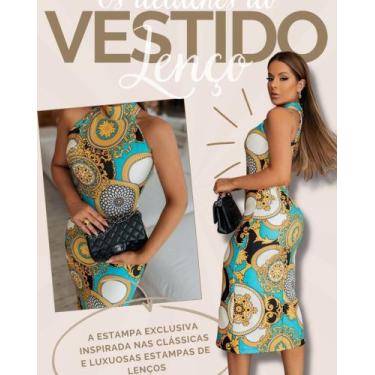 Imagem de Vestido mid feminino com ziper e bojo - Rosa lolla , Estampado, G