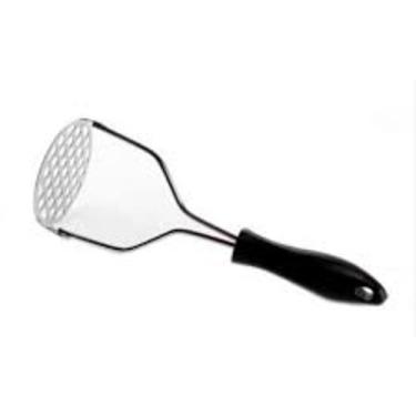 Imagem de Amassador Manual De Batata Cabo Preto - Espremedor P/ Purê Inox - LosT