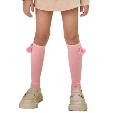 Imagem de Meia Bebê Feminina Kukiê 3/4 PomPom Rosa Claro- 78076, P, Rosa