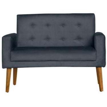 Imagem de Namoradeira Dubai Decorativa Suede Pés Palito, CINZA