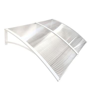 Imagem de Toldo Policarbonato 100 a 200x70cm Alta Resistência, Proteção UV area externa portas e janelas, Ideal para Área Externa, Portas e Janelas Residenciais Brasileiras(Branco c/translucido,200x70cm)