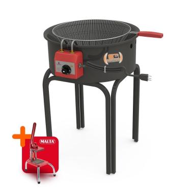 Imagem de Tacho Fritador Coluna Elétrico 14L PR-14E 110V com Cortador de Legumes Inox para Uso Profissional Progás