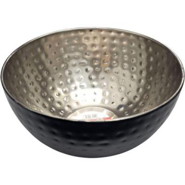 Imagem de Saladeira de Aço Inox Matelada 15cm 0,8L para Mesa Organizada Preto em