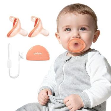 Imagem de Kit de Chupetas Garkoko 0-6 Meses em Silicone com Prendedor e Estojo
