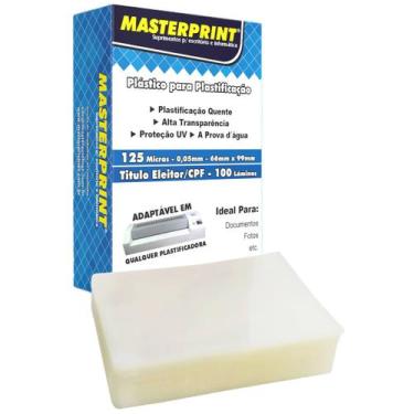 Imagem de Plástico para Plastificação CPF Título de Eleitor 66x99mm 125 micras 0