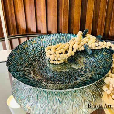 Imagem de Centro de Mesa Decorativo Pavão Turquesa - Brasil Art