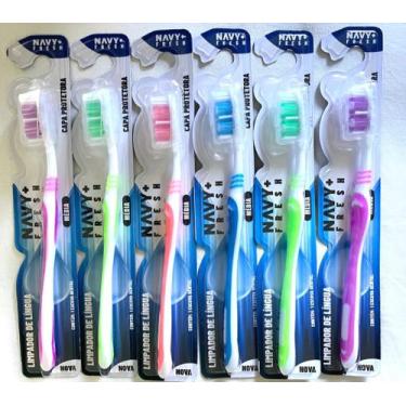 Imagem de Kit 48 Unid Escovas de Dentes Adulto Navy Fresch Confortável Macia - N