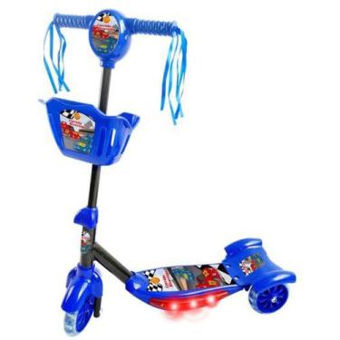 Imagem de Patinete Azul com LUZ, Som e Cesta - DM Toys