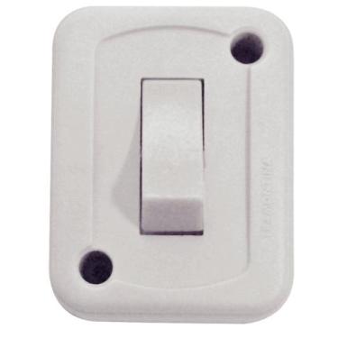 Imagem de Interruptor de Sobrepor 1 Tecla Simples 10 A 250 V Tramontina Branco