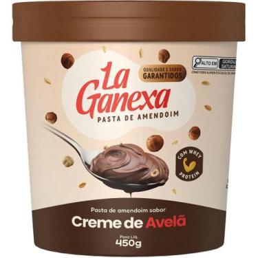Imagem de Pasta de Amendoim La Ganexa Zero Açúcar Pote 450g Sabor Creme de Avelã