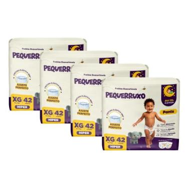 Imagem de Kit 4 Fralda Calça Pequerrucho Pants Infantil Shortinho Hiper, XG