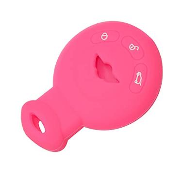 Imagem de YJADHU Capas para chaves Capa de silicone com 3 botões para chave de carro Fob bolsa protetora capa de chave, apto para BMW Mini Cooper R60 R56, rosa