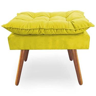 Imagem de Puff Decorativo Opala com Enchimento de Fibra e Flocos no Tecido Suede Liso - NET DECOR (AMARELO)