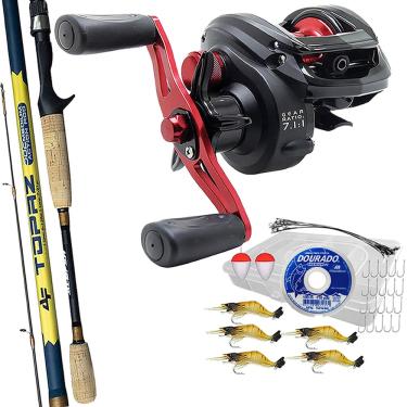 Imagem de Kit Pesca Carretilha Montana 10000 Com Vara Topaz 1,68mts e Estojo Makis 03