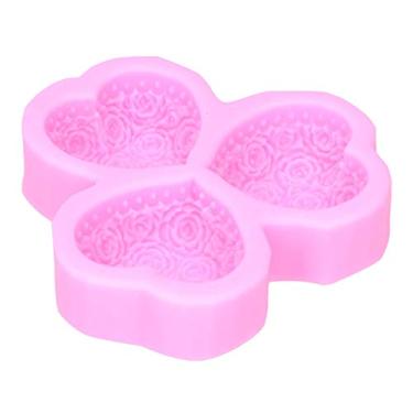 Imagem de Molde de barra de sabão, moldes de sabão de silicone de 3 cavidades, 5,5 x 2,4 x 1,2 polegadas para bolos de gesso de aromaterapia decoração de bolos sabonete feito à mão(cor de rosa)