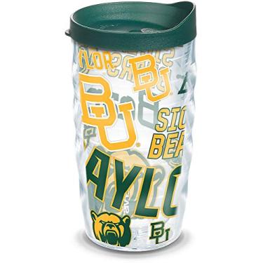 Imagem de Tervis Feito nos EUA com parede dupla Baylor University Bears Copo isolado mantém as bebidas frias e quentes, 300 ml ondulado, em toda a peça