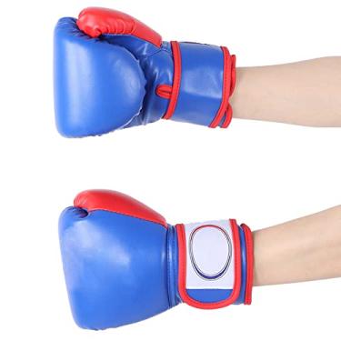 Imagem de Luvas de boxe juvenil, luvas de treinamento de boxe juvenil Luvas de boxe infantil com gancho alongado criptografado para treinamento(Azul)