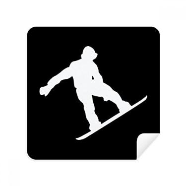 Imagem de Jumping Skateboarding Sport Black Outline Glasses Cloth Screen Cleaner Suede Fabric 2 Pack