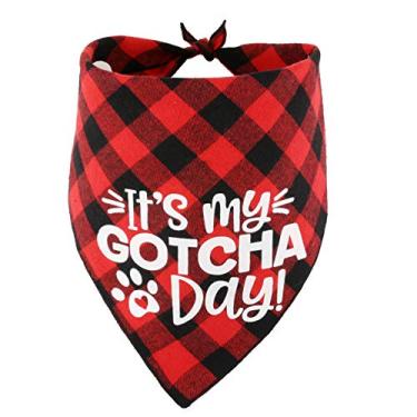 Imagem de JPB Cachorro Bandana de aniversário para meninos e meninas, cachecol para animais de estimação Gotcha Day, bandana para adoção de cães