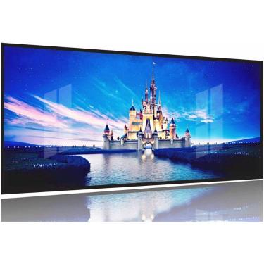 Imagem de Quadro Decorativo Castelo Disney Lago 130x60 Moldura Preta 2x2
