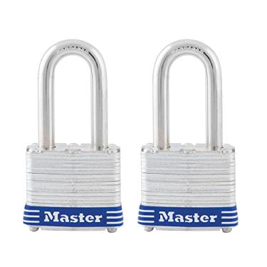 Imagem de Master Lock Cadeado de aço laminado 3TLF com chave, pacote com 2 chaves