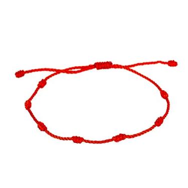 Imagem de kelistom Pulseira de corda vermelha feita à mão com 7 nós para proteção, olho turco e boa sorte, amuleto para sucesso e prosperidade, pulseiras de amizade para mulheres, homens e adolescentes, 8 5