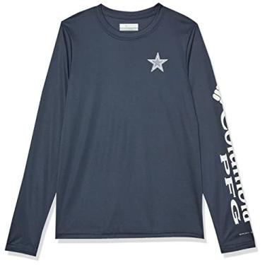 Imagem de Columbia Camiseta de manga comprida juvenil Terminal Tackle DC - Azul marinho/branco, PP