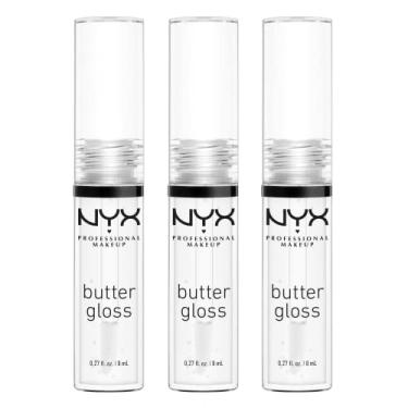 Imagem de NYX PROFESSIONAL MAKEUP Gloss labial não pegajoso – Vidro de açúcar (transparente), pacote com 3